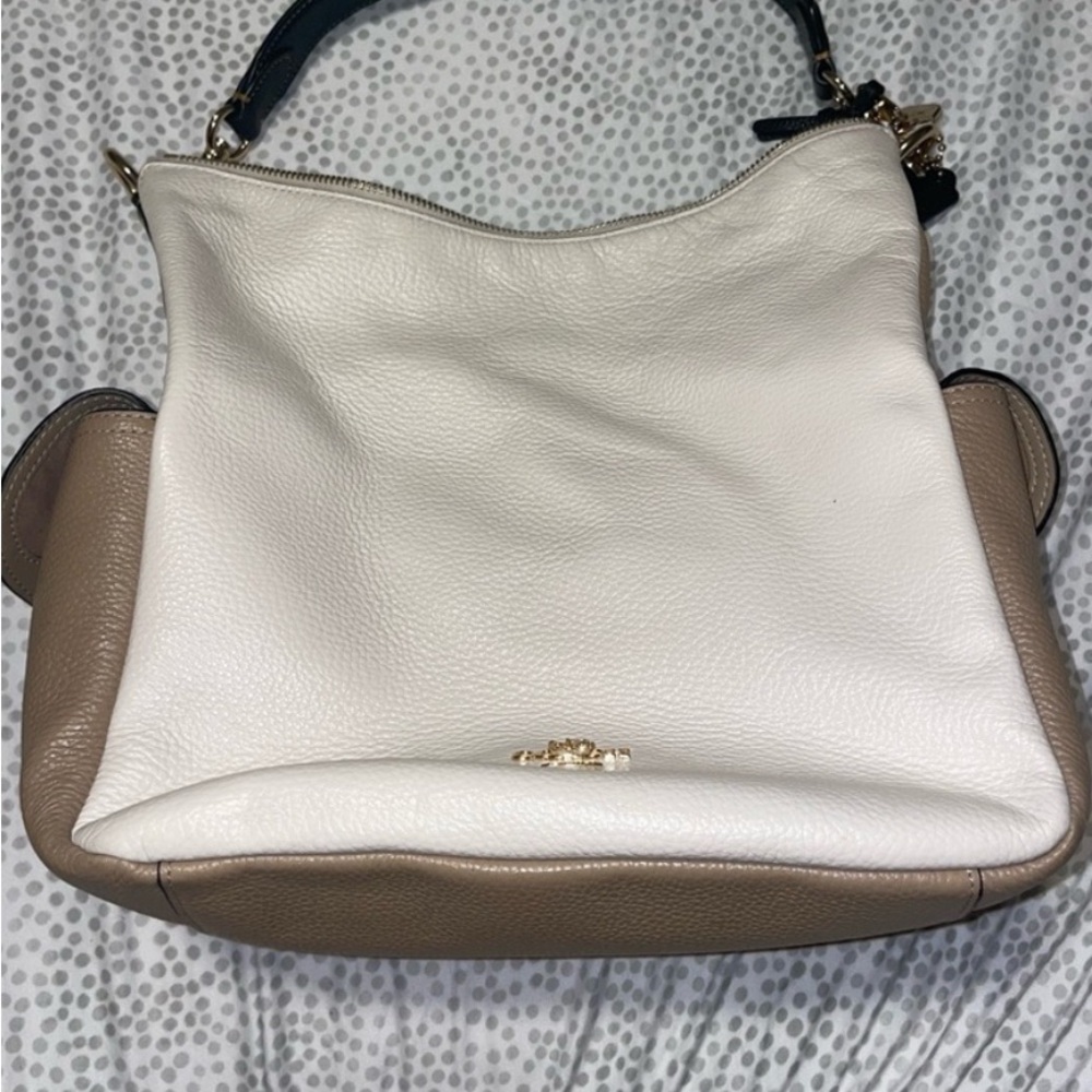 Coach Two-Tone Leather Shoulder Bag